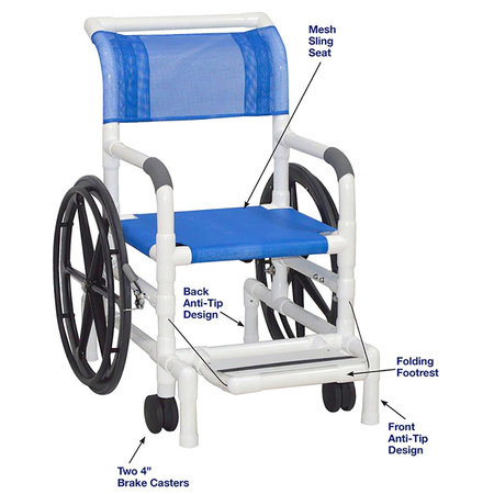 MJM INTERNAITONAL Multi-Purpose Chair, Standard Mesh - R.Blue 130-18-24W-SL-SM-RB